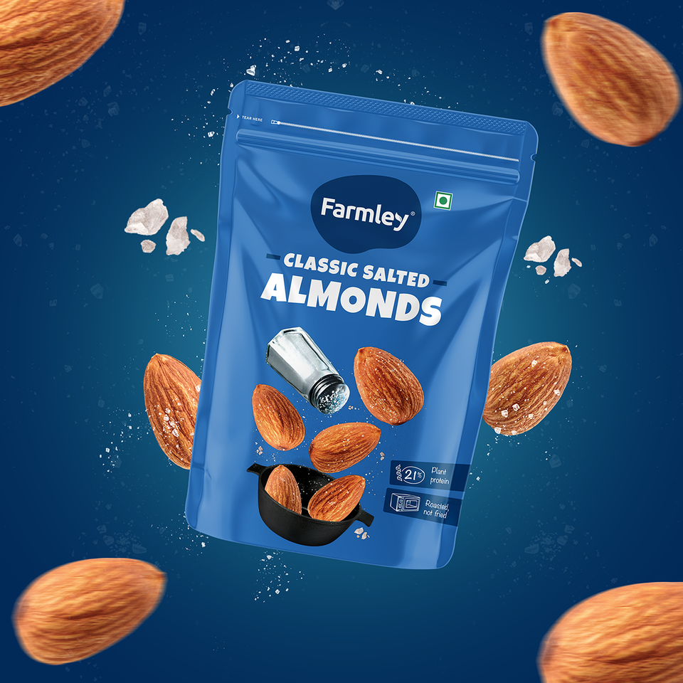Classic Salted Almonds (200g) - Roasted, Not Fried – Farmley | Connedit ...