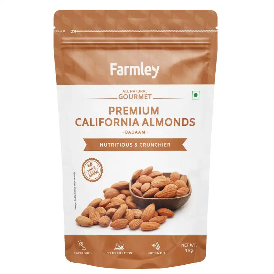 Premium California Almonds Farmley Standee Pouch 1 Kg