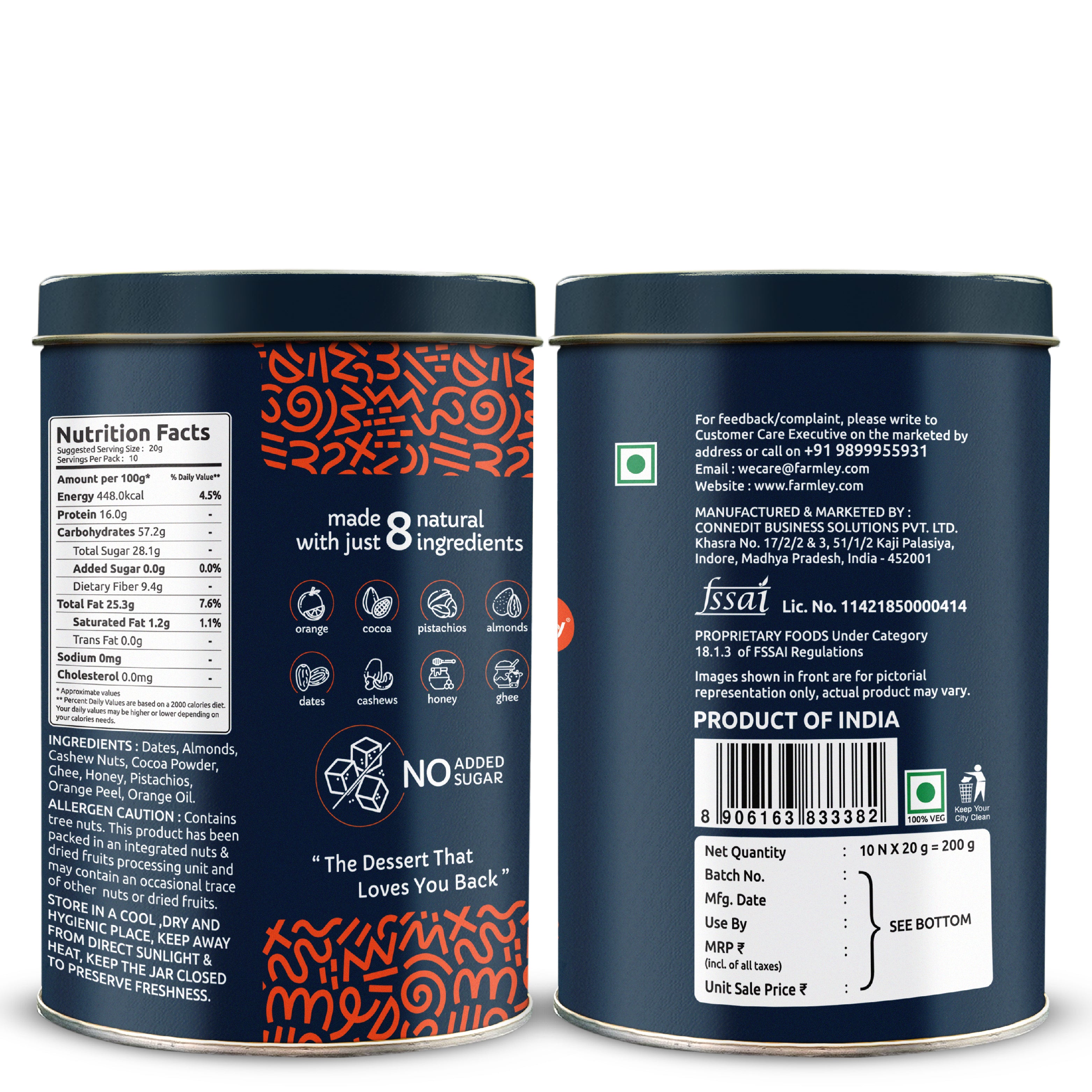 Date Bites Dark Choco Orange - No Added Sugar