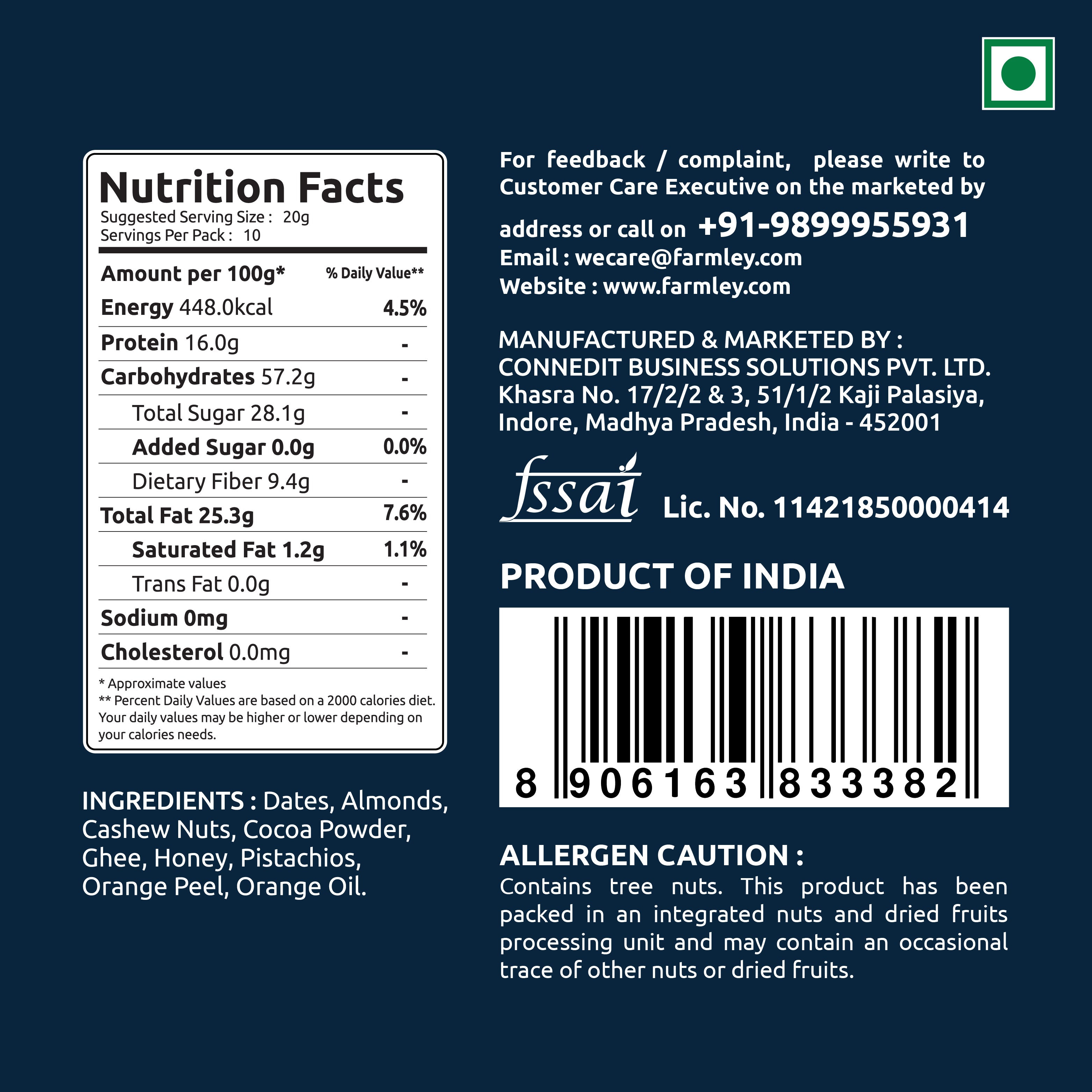 Date Bites Dark Choco Orange - No Added Sugar