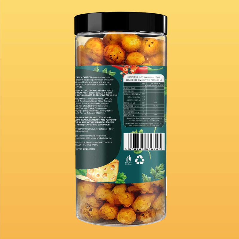 Cheese & Herbs Makhana - Roasted In Olive Oil (83 g each)