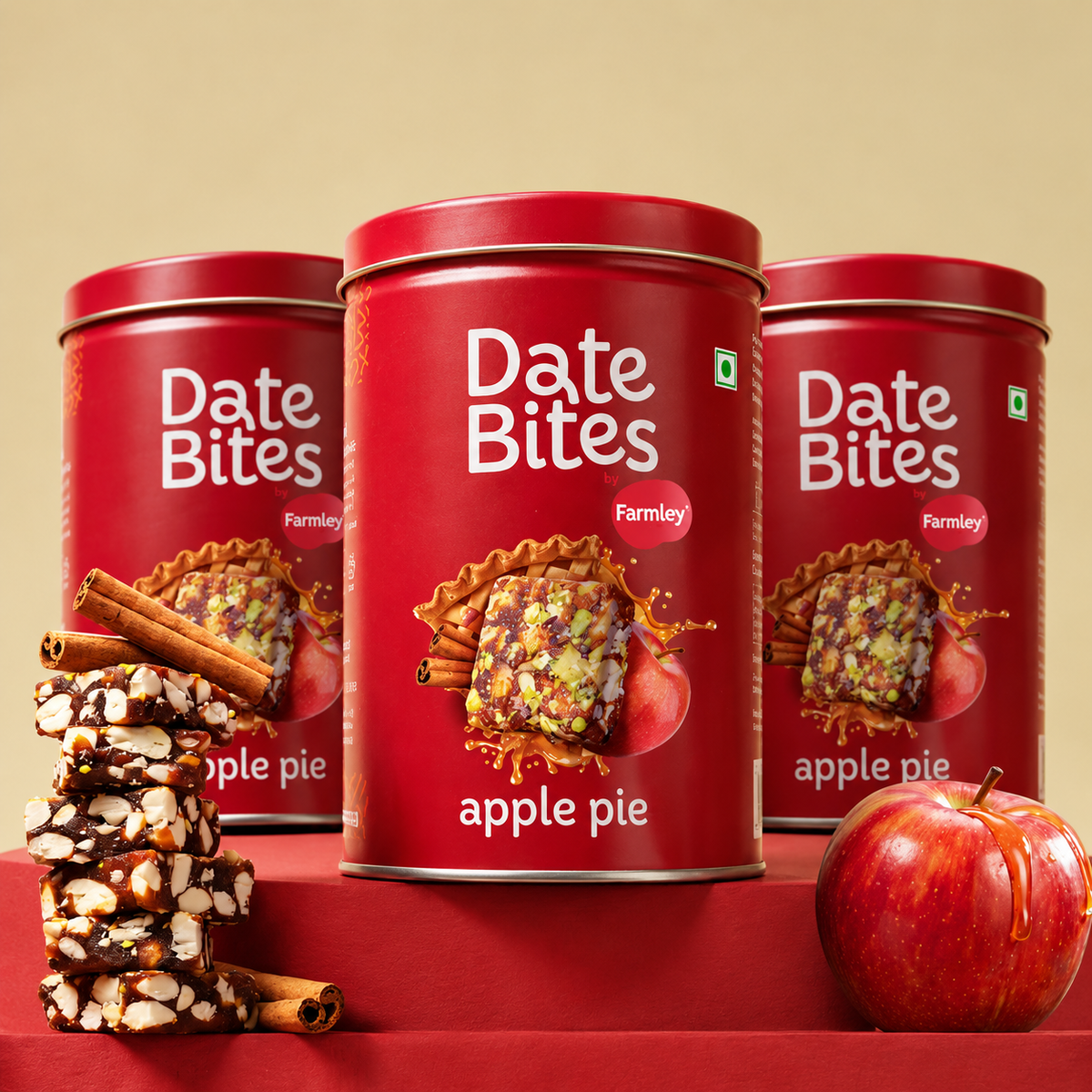 Date Bites Apple Pie - Pack of 3 (200 g each) - No Refined Sugar