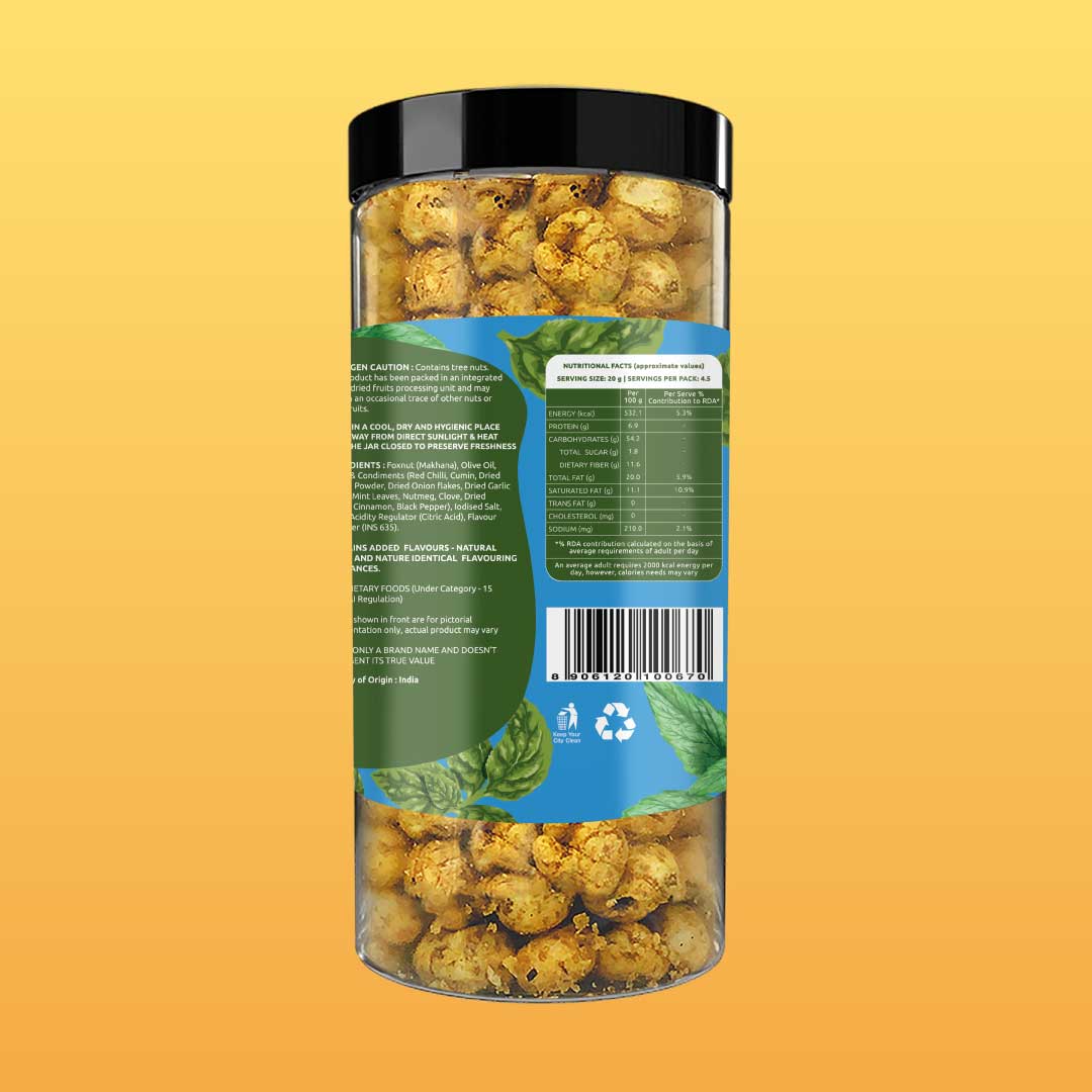 Minty Pudina Makhana - Roasted In Olive Oil (83 g each)