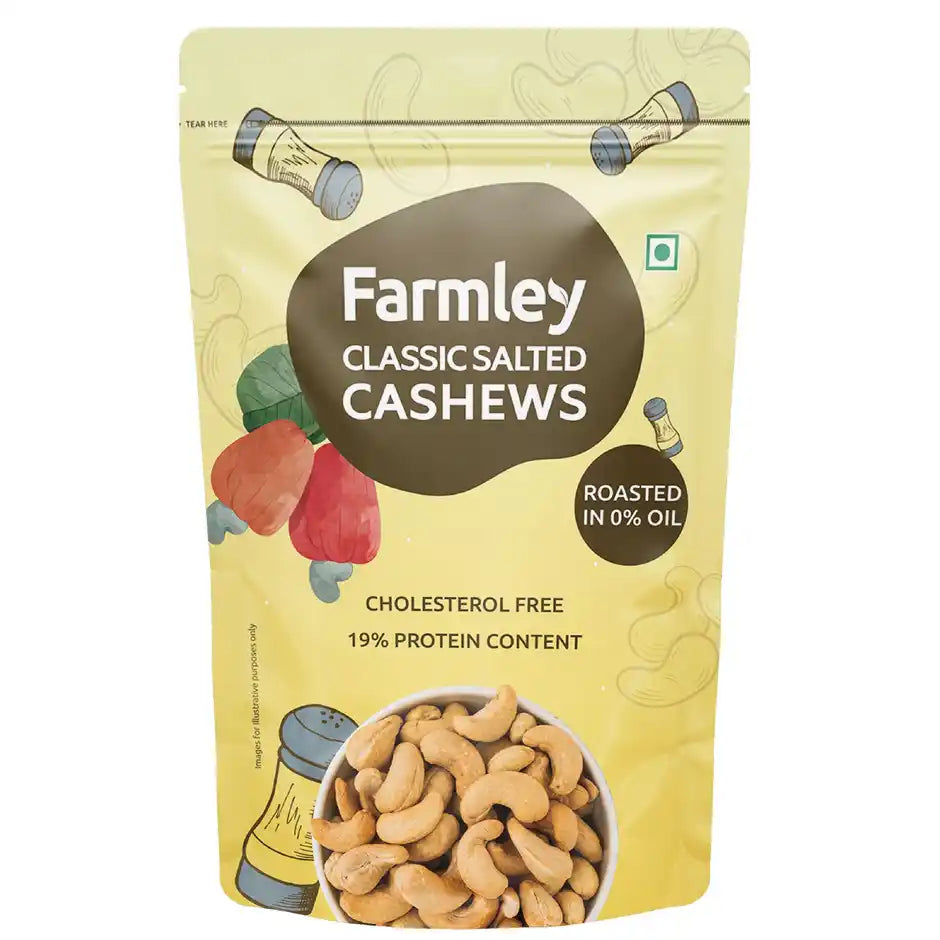Roasted and Salted Cashew Farmley Standee Pouch 200gms