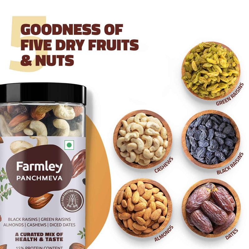 Dry Fruits, Berries & Seeds Mixes - Panchmeva (405g) + Berry Mix (200g) + Trail Mix (200g) + Seed Mix (200g)