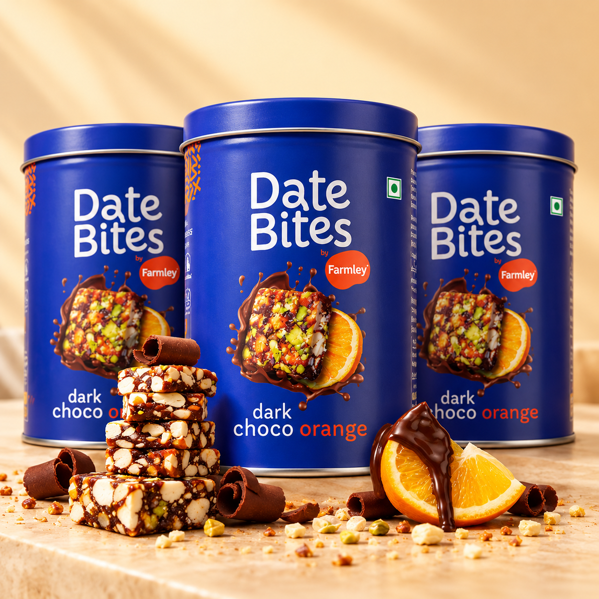 Date Bites Dark Choco Orange- Pack of 3 (200 g each) - No Refined Sugar