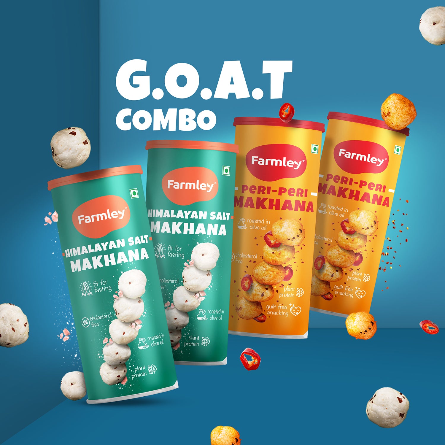 G.O.A.T Combo ( 2 Himalayan salt & 2 Peri Peri makhana jars)