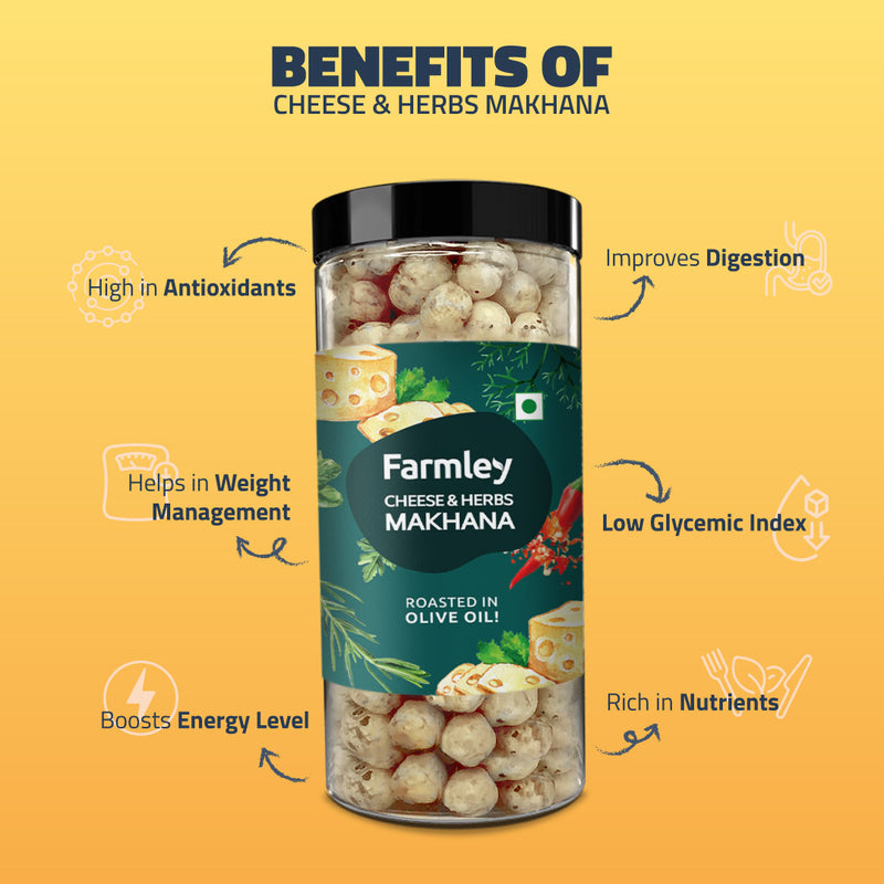 Cheese & Herbs Makhana - Roasted In Olive Oil (83 g each)