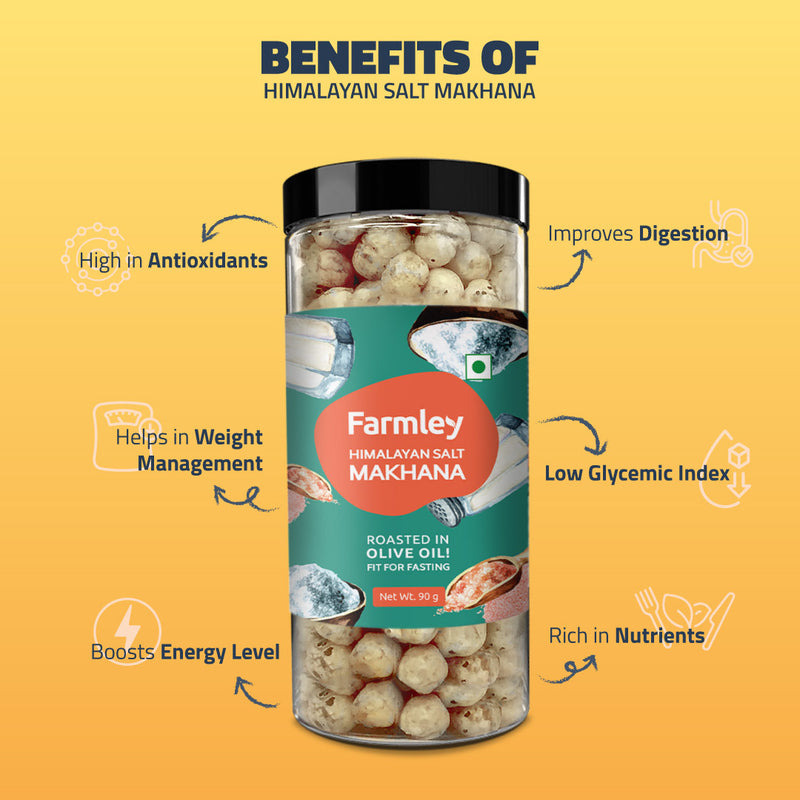 Himalayan Salt Makhana - Roasted In Olive Oil - Fit for Fasting (83 g each)
