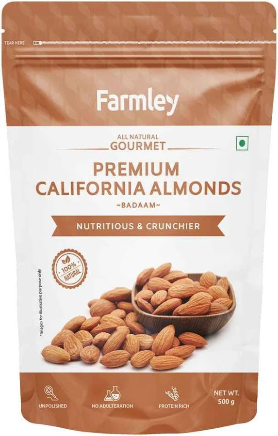 Premium California Almonds Farmley Standee Pouch 500 g