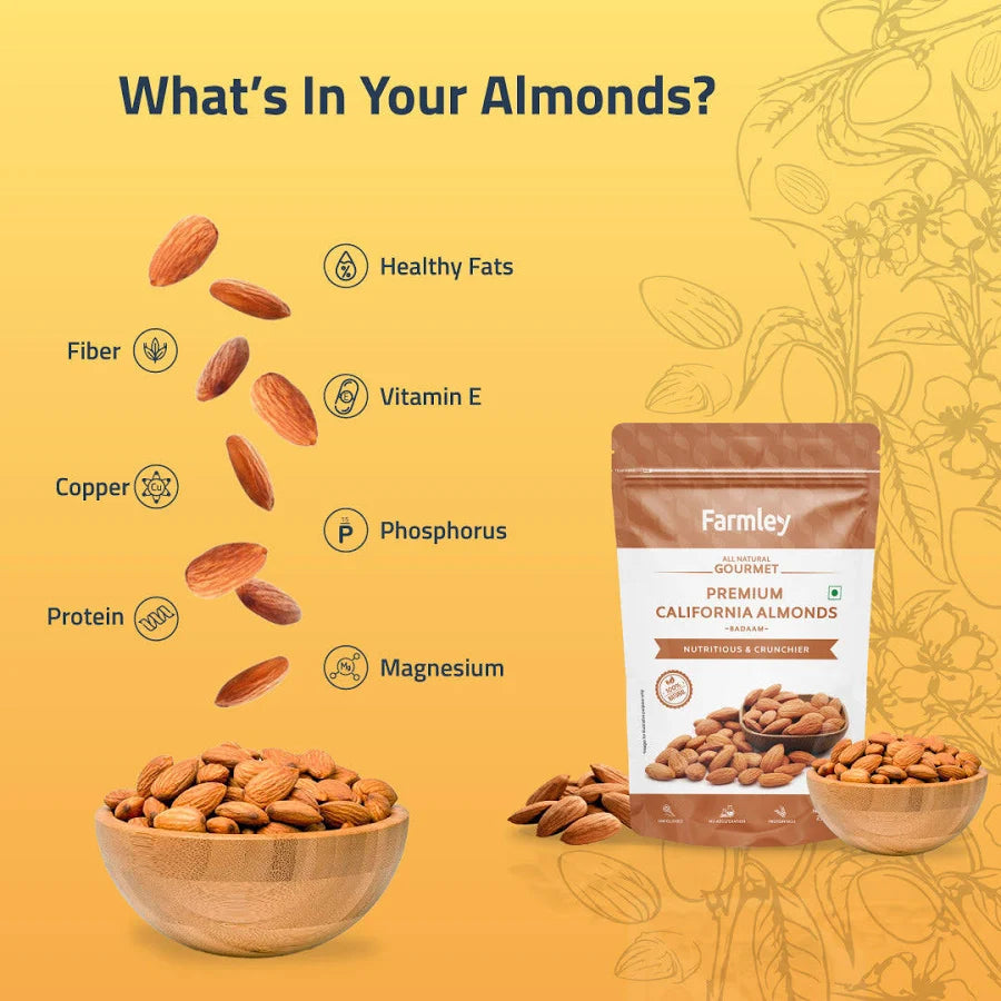 Premium California Almonds Farmley Standee Pouch 500 g