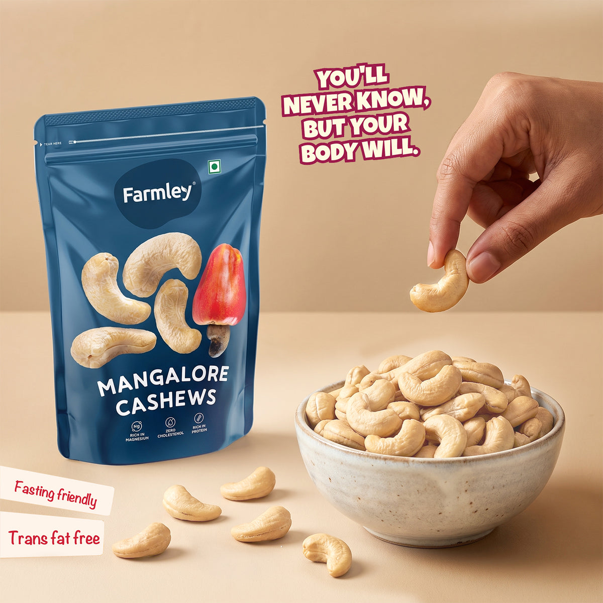 Premium W320 Cashew Farmley Vacuum Standee Pouch 700 g