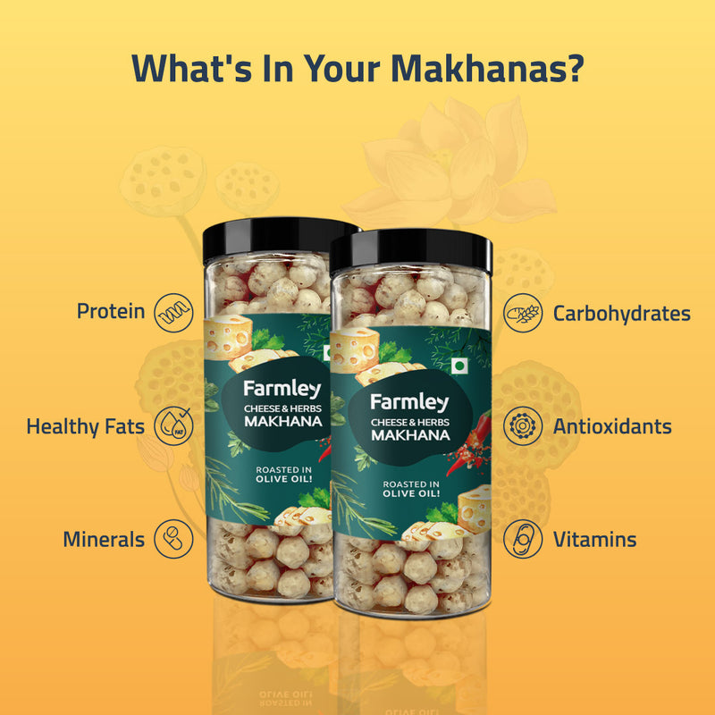 Cheese & Herbs Makhana - Roasted In Olive Oil (83 g each)