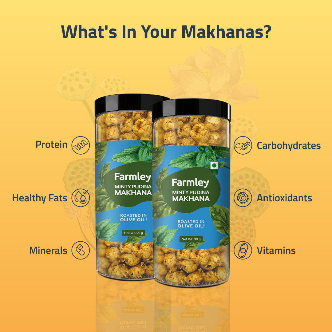 Minty Pudina Makhana - Roasted In Olive Oil (83 g each)