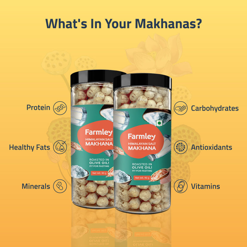 Himalayan Salt Makhana - Roasted In Olive Oil - Fit for Fasting (83 g each)