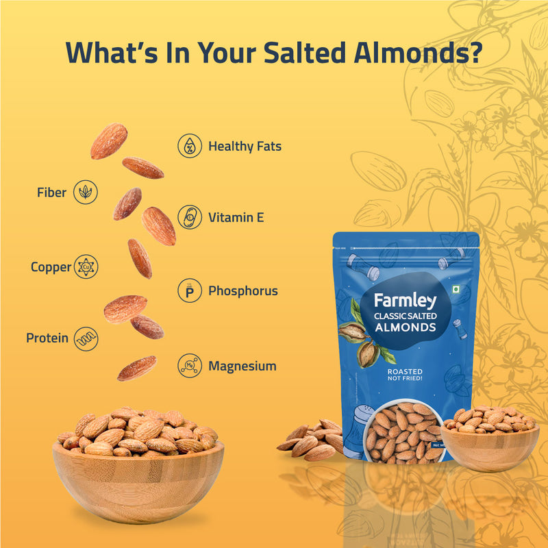 Classic Salted Almonds (200g) - Roasted, Not Fried