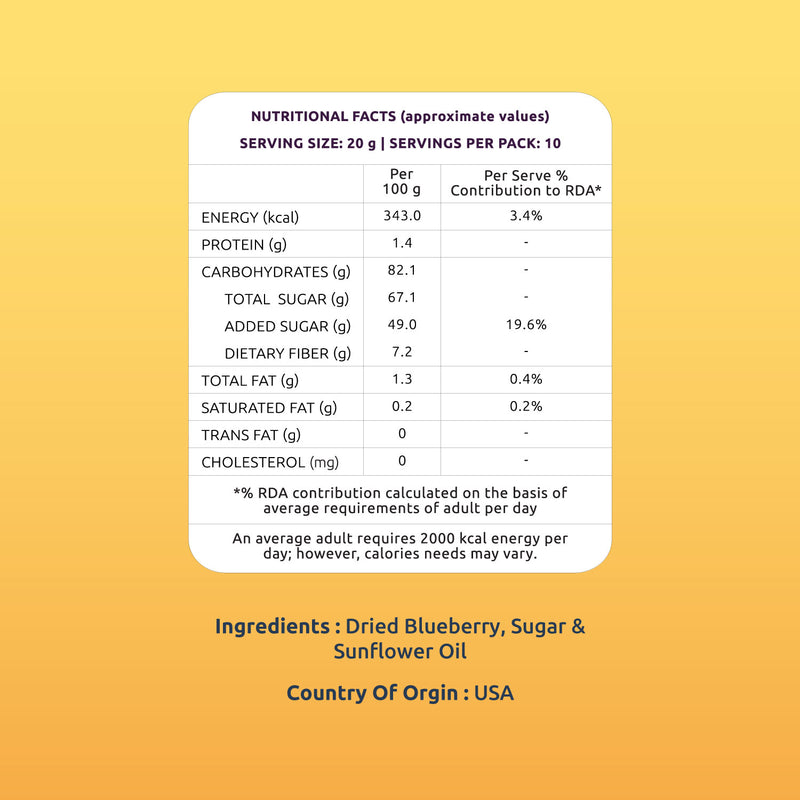 Dried California Blueberries 200 g