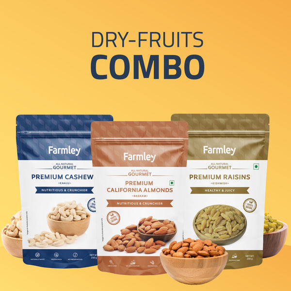 Dry Fruit Combo - Almonds (250 g), Cashews (250 g), Raisins (200 g)