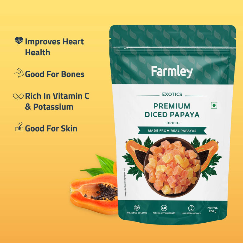 Premium Dried Diced Papaya 200 g