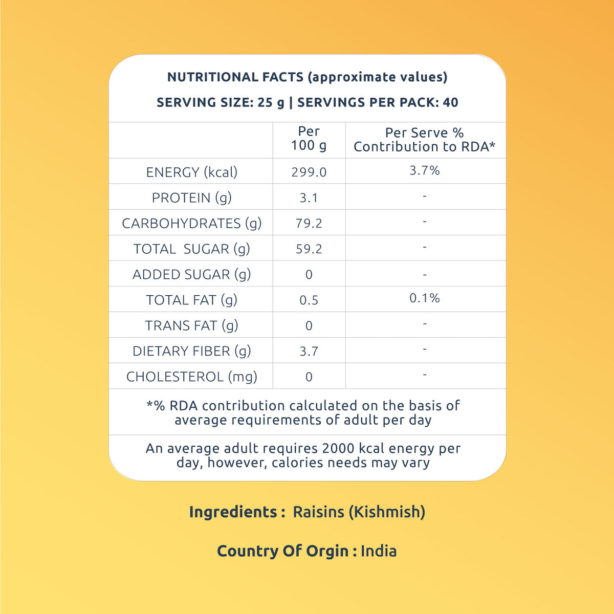Premium Raisins (Kishmish)