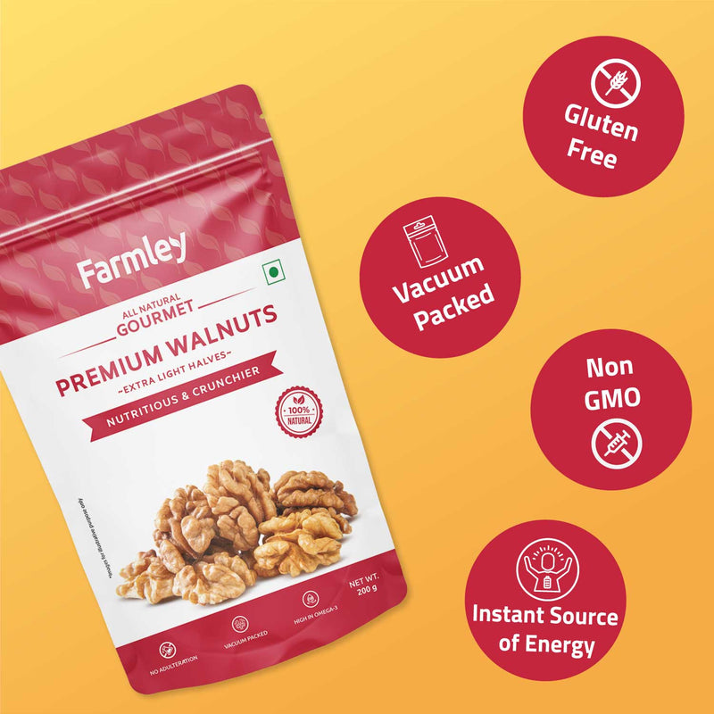 Premium Walnuts - Extra Light Halves (Akhrot) 200 g