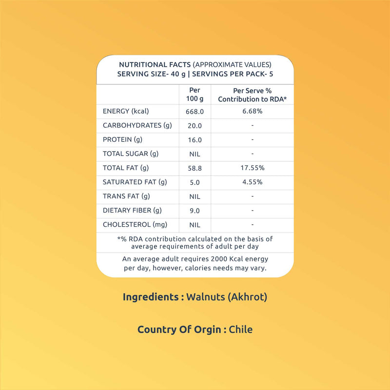 Premium Walnuts - Extra Light Halves (Akhrot) 200 g