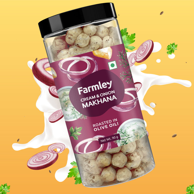 Cream & Onion Makhana - Roasted In Olive Oil (90 g each)
